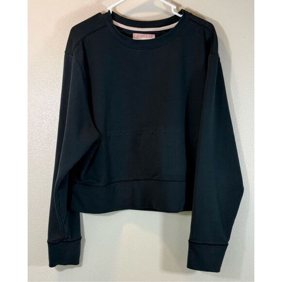 NWOT IVL Ivory Lane Collective Black Puffed IVL Logo Crewneck Sweatshirt Women's - Picture 2 of 10